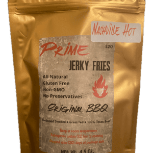 Nashville hot prime jerky fries by oak cliff bbq co in dallas texas